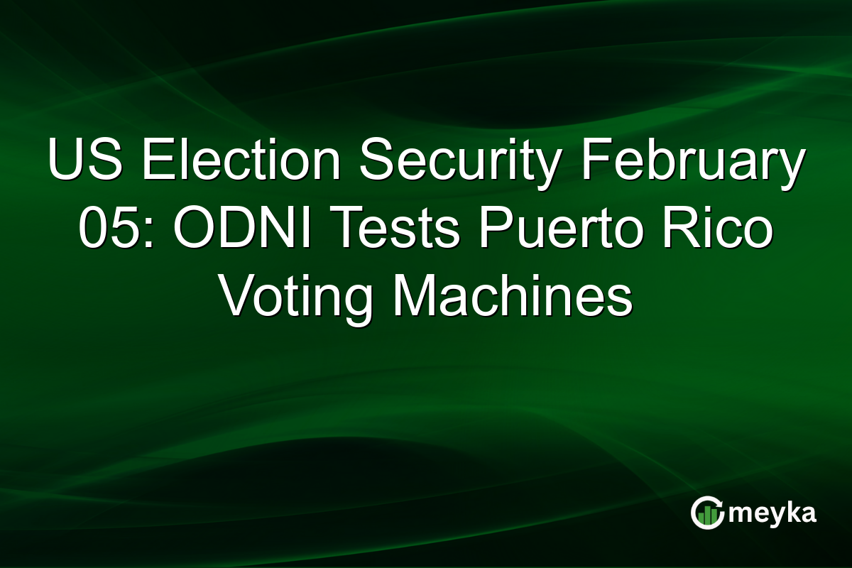 US Election Security February 05: ODNI Tests Puerto Rico Voting Machines