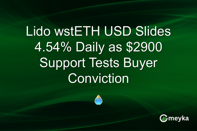 Lido wstETH USD Slides 4.54% Daily as $2900 Support Tests Buyer Conviction