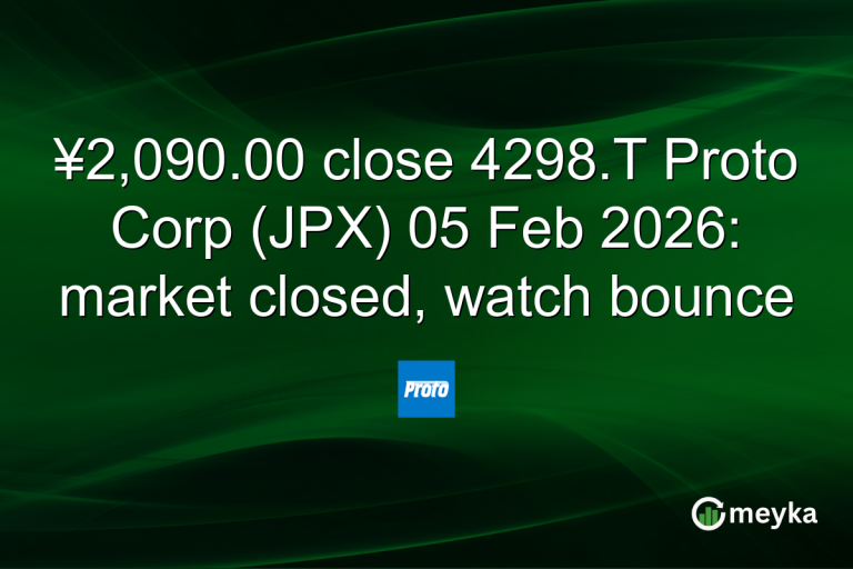 ¥2,090.00 close 4298.T Proto Corp (JPX) 05 Feb 2026: market closed, watch bounce