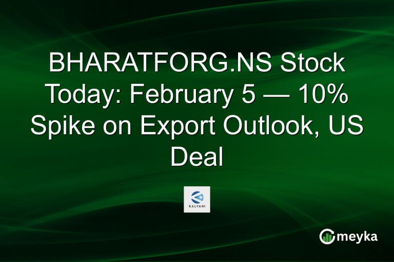 BHARATFORG.NS Stock Today: February 5 — 10% Spike on Export Outlook, US Deal