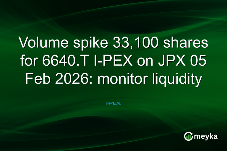 Volume spike 33,100 shares for 6640.T I-PEX on JPX 05 Feb 2026: monitor liquidity