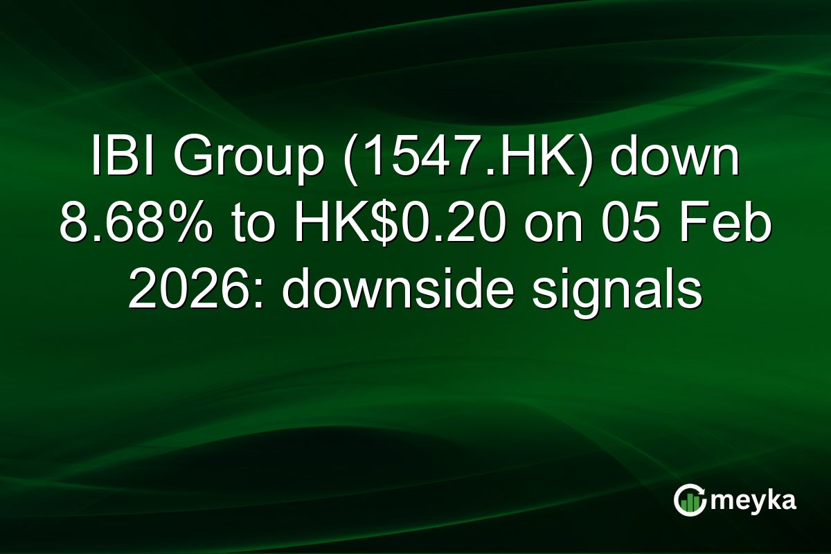 IBI Group (1547.HK) down 8.68% to HK$0.20 on 05 Feb 2026: downside signals
