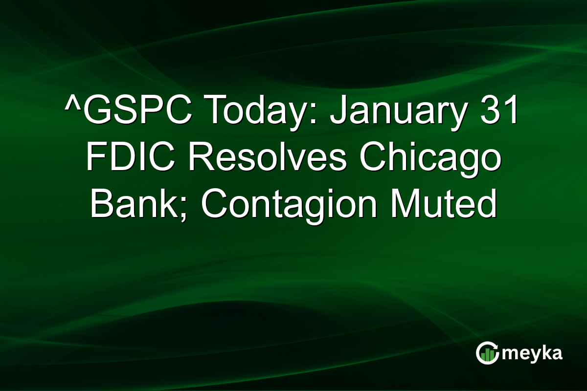 ^GSPC Today: January 31 FDIC Resolves Chicago Bank; Contagion Muted