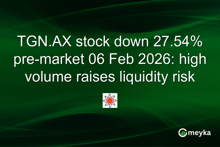TGN.AX stock down 27.54% pre-market 06 Feb 2026: high volume raises liquidity risk
