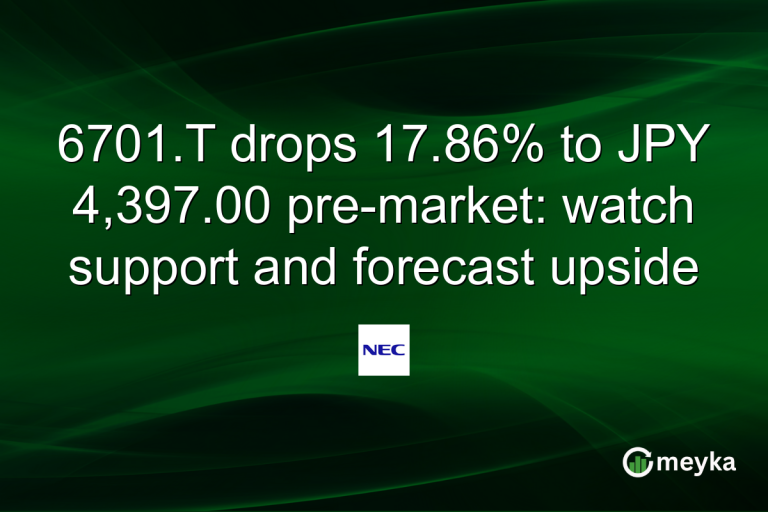 6701.T drops 17.86% to JPY 4,397.00 pre-market: watch support and forecast upside