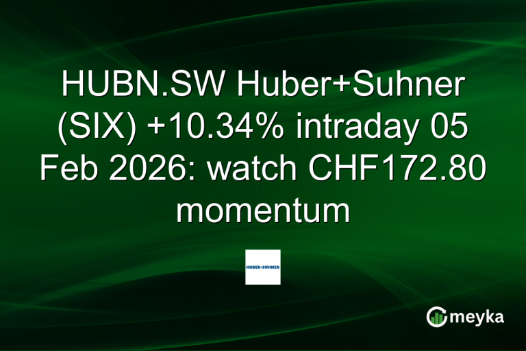 HUBN.SW Huber+Suhner (SIX) +10.34% intraday 05 Feb 2026: watch CHF172.80 momentum