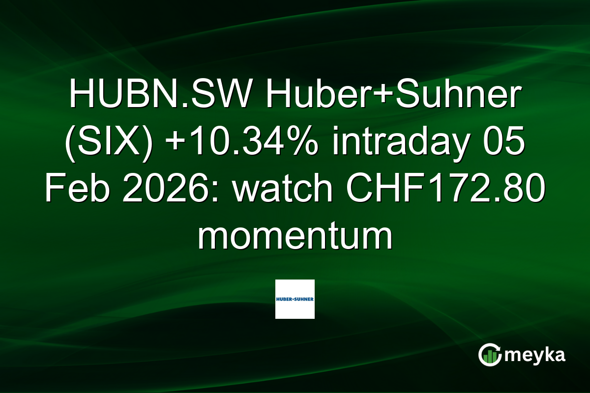 HUBN.SW Huber+Suhner (SIX) +10.34% intraday 05 Feb 2026: watch CHF172.80 momentum
