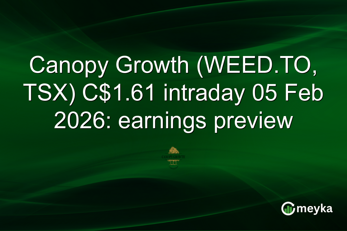 Canopy Growth (WEED.TO, TSX) C$1.61 intraday 05 Feb 2026: earnings preview