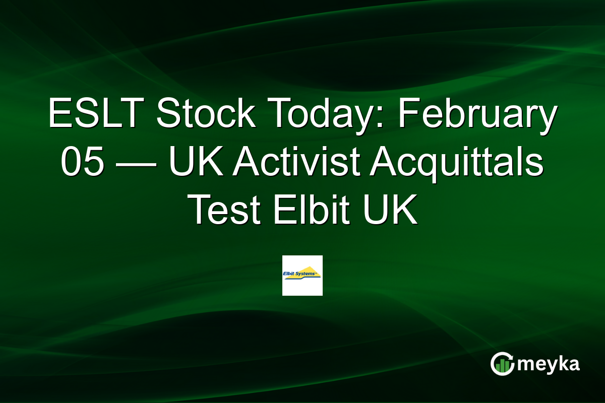 ESLT Stock Today: February 05 — UK Activist Acquittals Test Elbit UK