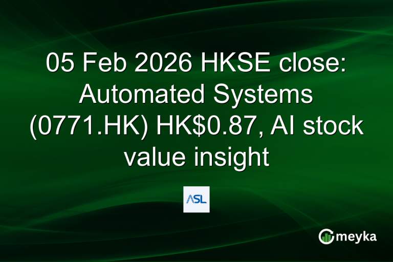 05 Feb 2026 HKSE close: Automated Systems (0771.HK) HK$0.87, AI stock value insight