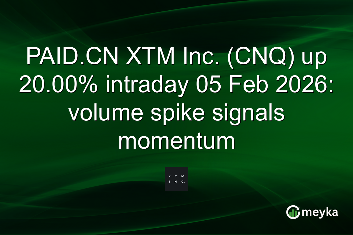 PAID.CN XTM Inc. (CNQ) up 20.00% intraday 05 Feb 2026: volume spike signals momentum