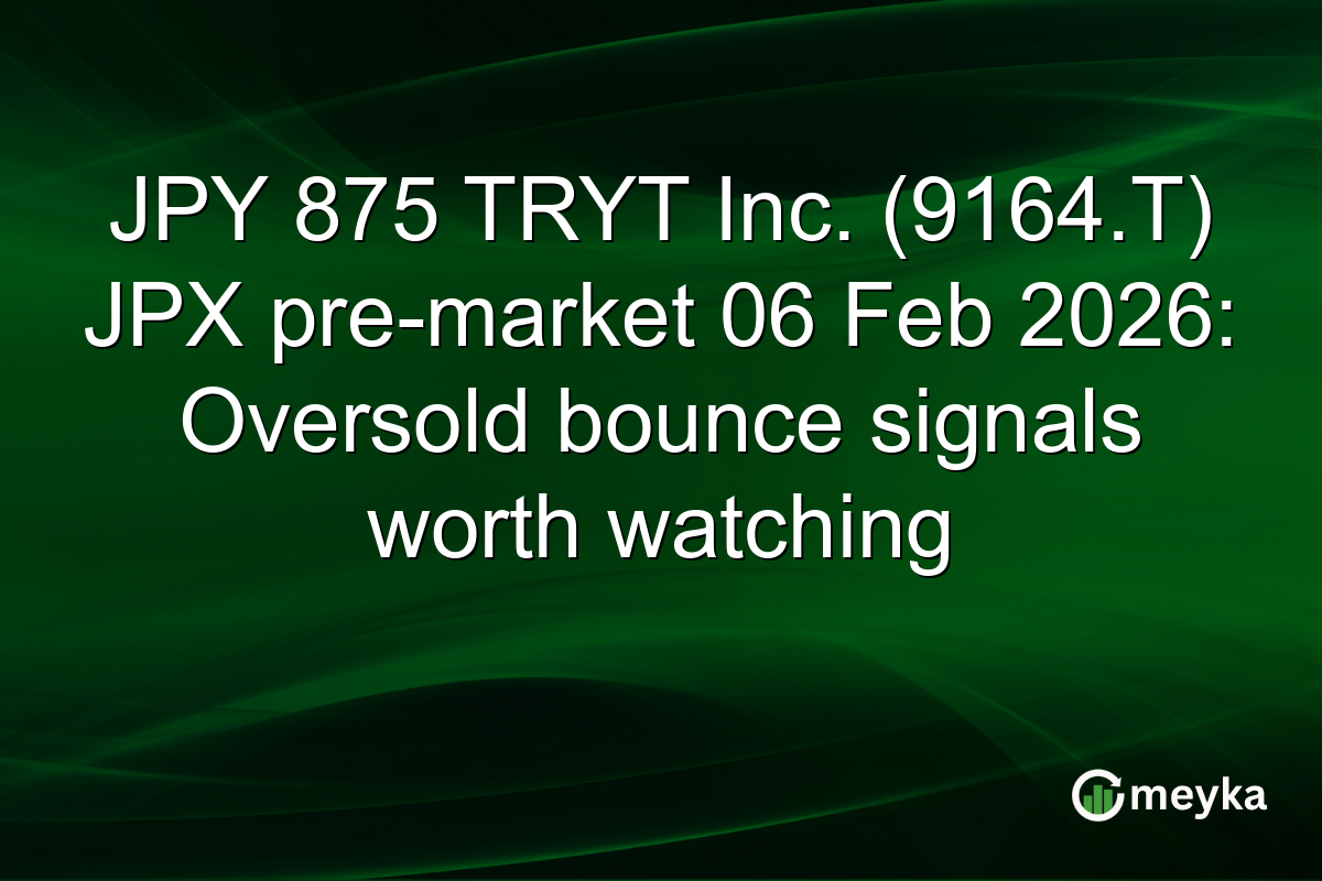 JPY 875 TRYT Inc. (9164.T) JPX pre-market 06 Feb 2026: Oversold bounce signals worth watching