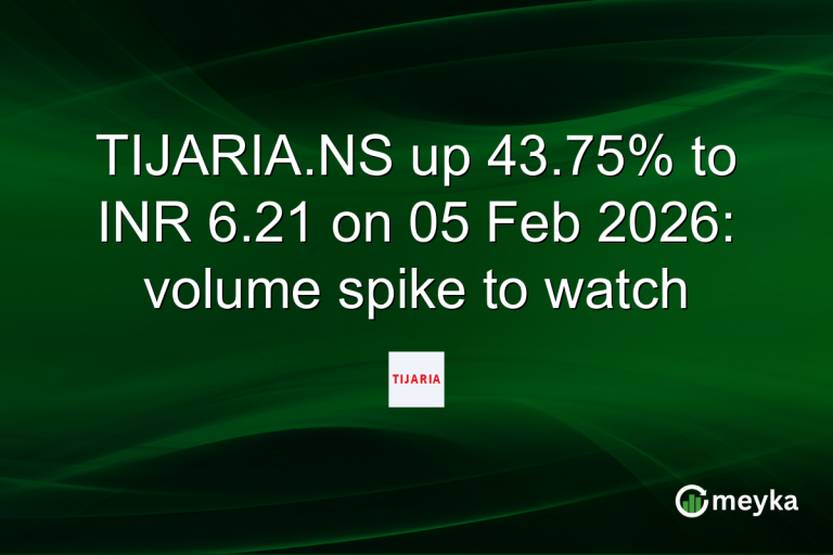 TIJARIA.NS up 43.75% to INR 6.21 on 05 Feb 2026: volume spike to watch