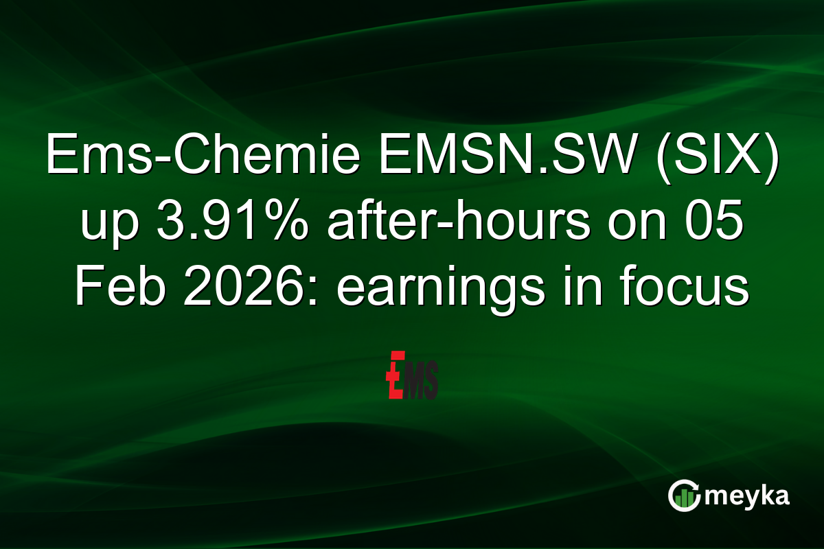Ems-Chemie EMSN.SW (SIX) up 3.91% after-hours on 05 Feb 2026: earnings in focus