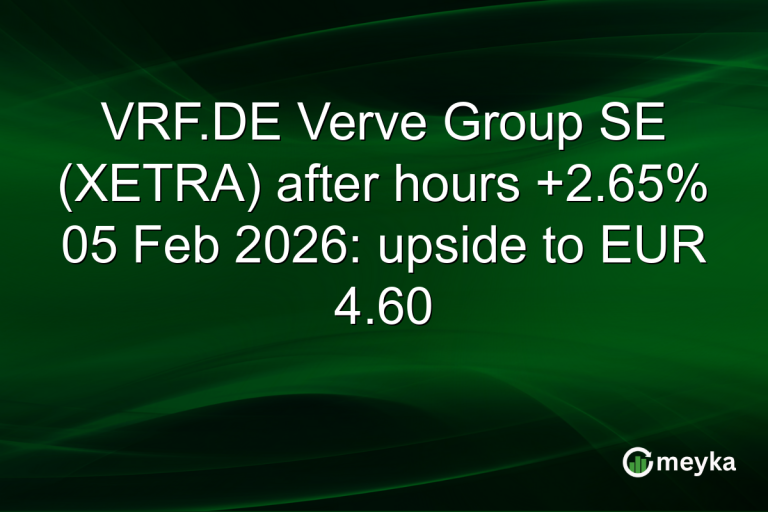 VRF.DE Verve Group SE (XETRA) after hours +2.65% 05 Feb 2026: upside to EUR 4.60