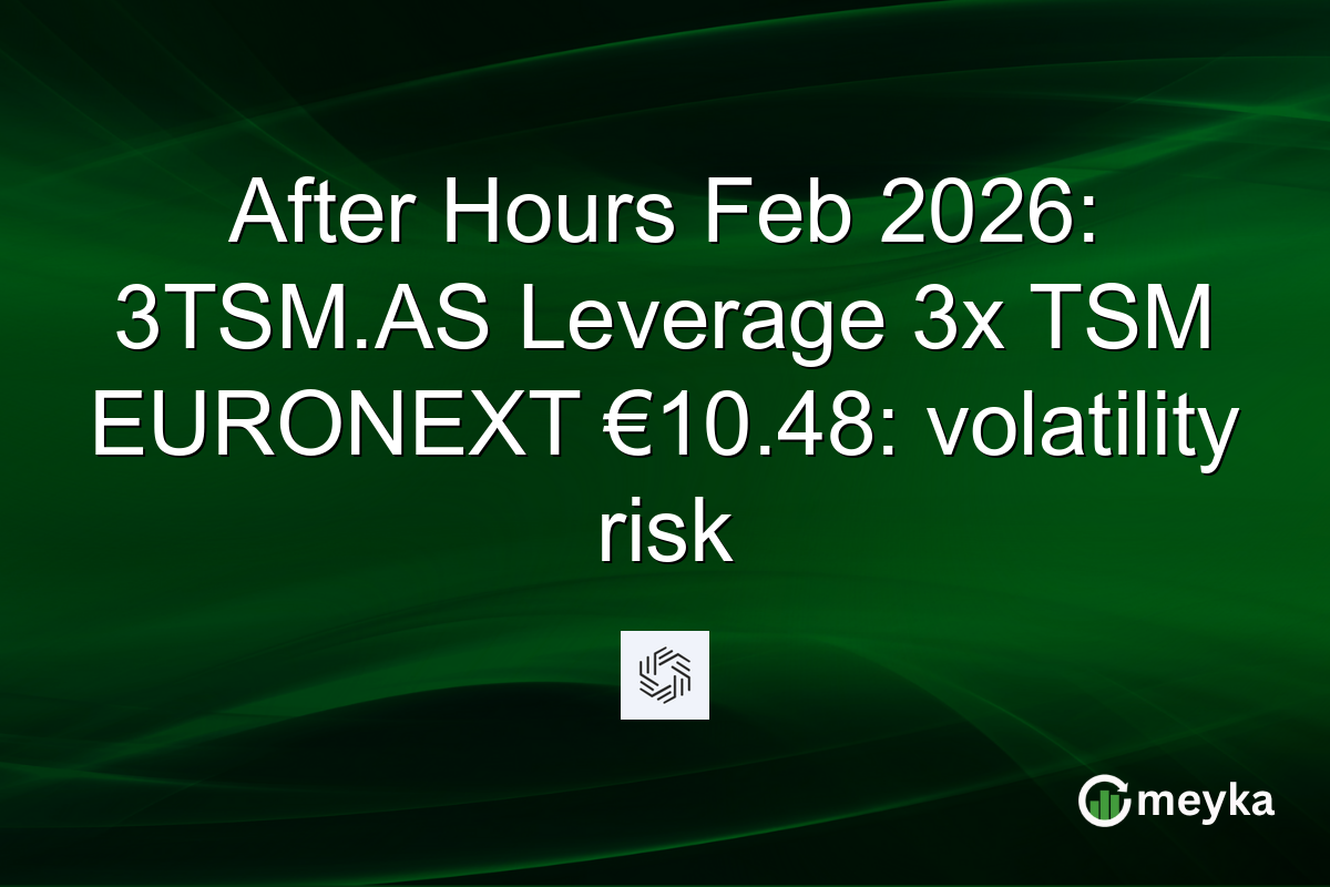 After Hours Feb 2026: 3TSM.AS Leverage 3x TSM EURONEXT €10.48: volatility risk