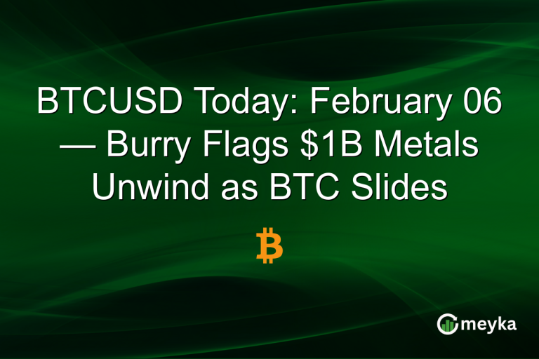 BTCUSD Today: February 06 — Burry Flags $1B Metals Unwind as BTC Slides