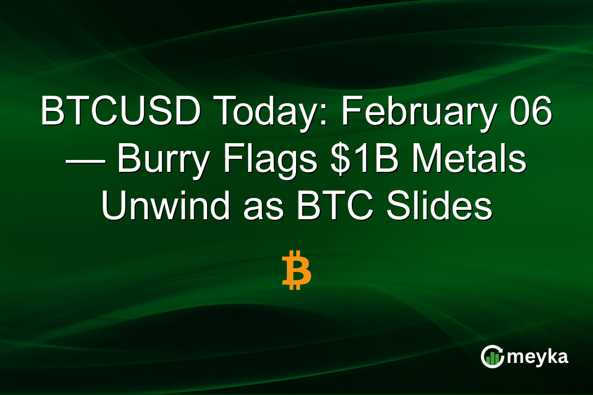 BTCUSD Today: February 06 — Burry Flags $1B Metals Unwind as BTC Slides