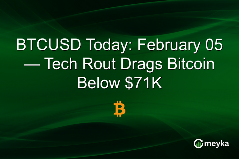 BTCUSD Today: February 05 — Tech Rout Drags Bitcoin Below $71K