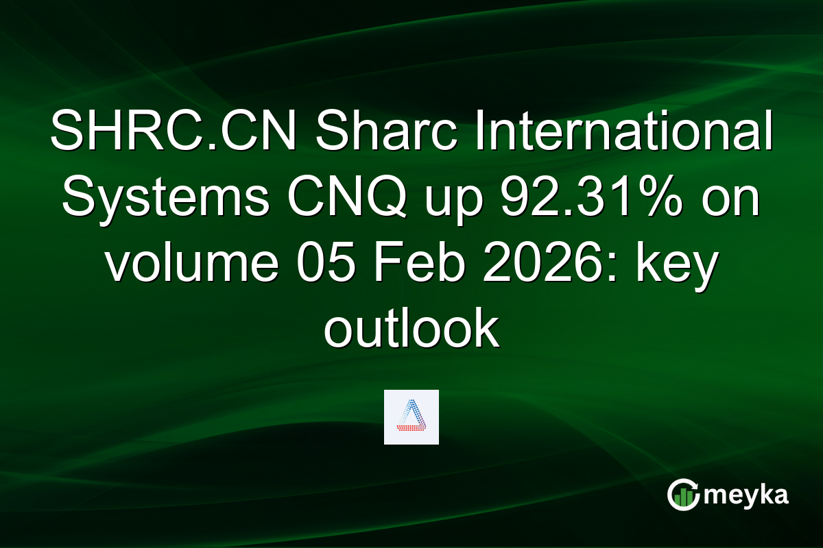 SHRC.CN Sharc International Systems CNQ up 92.31% on volume 05 Feb 2026: key outlook
