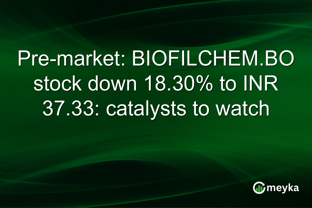 Pre-market: BIOFILCHEM.BO stock down 18.30% to INR 37.33: catalysts to watch