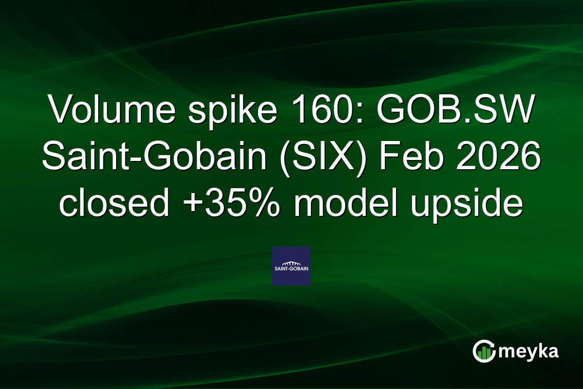 Volume spike 160: GOB.SW Saint-Gobain (SIX) Feb 2026 closed +35% model upside