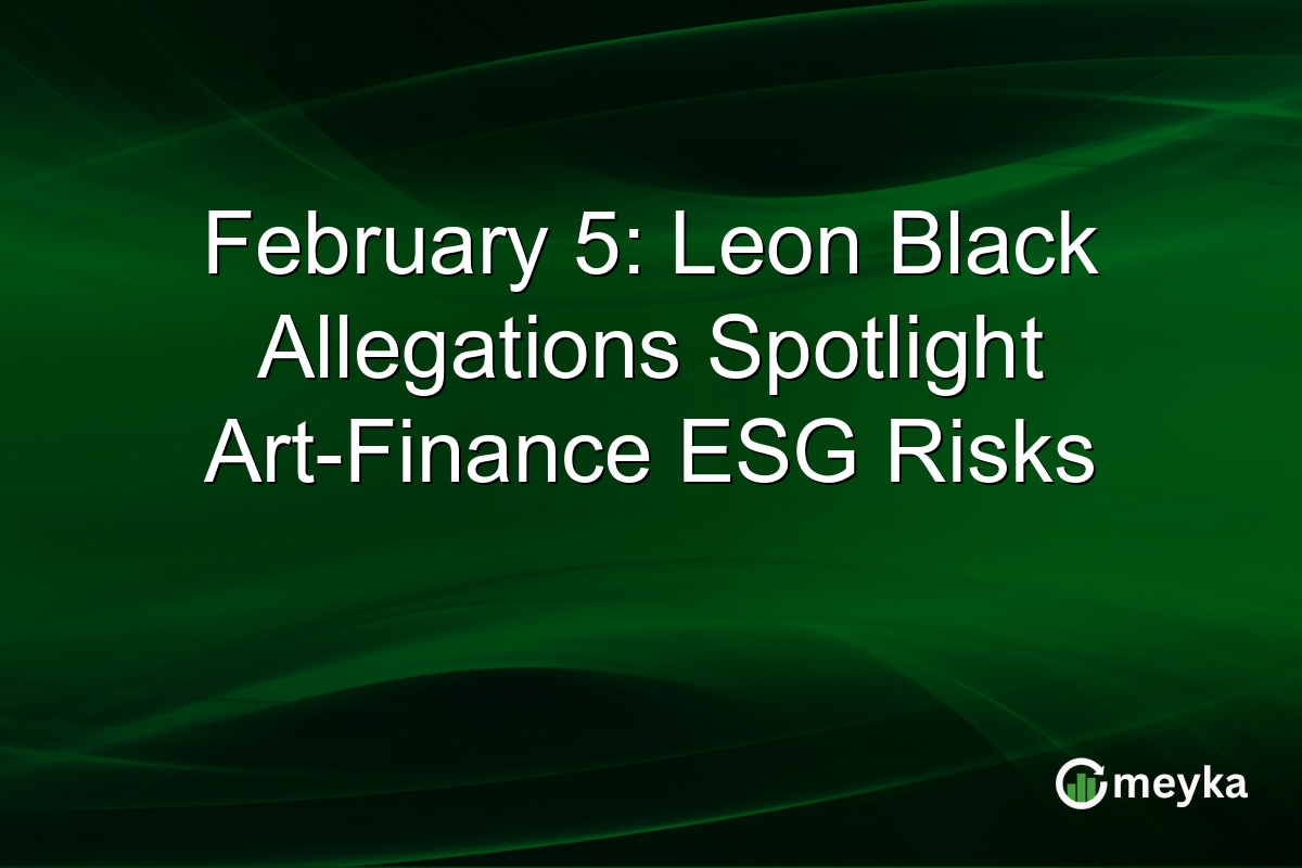February 5: Leon Black Allegations Spotlight Art-Finance ESG Risks