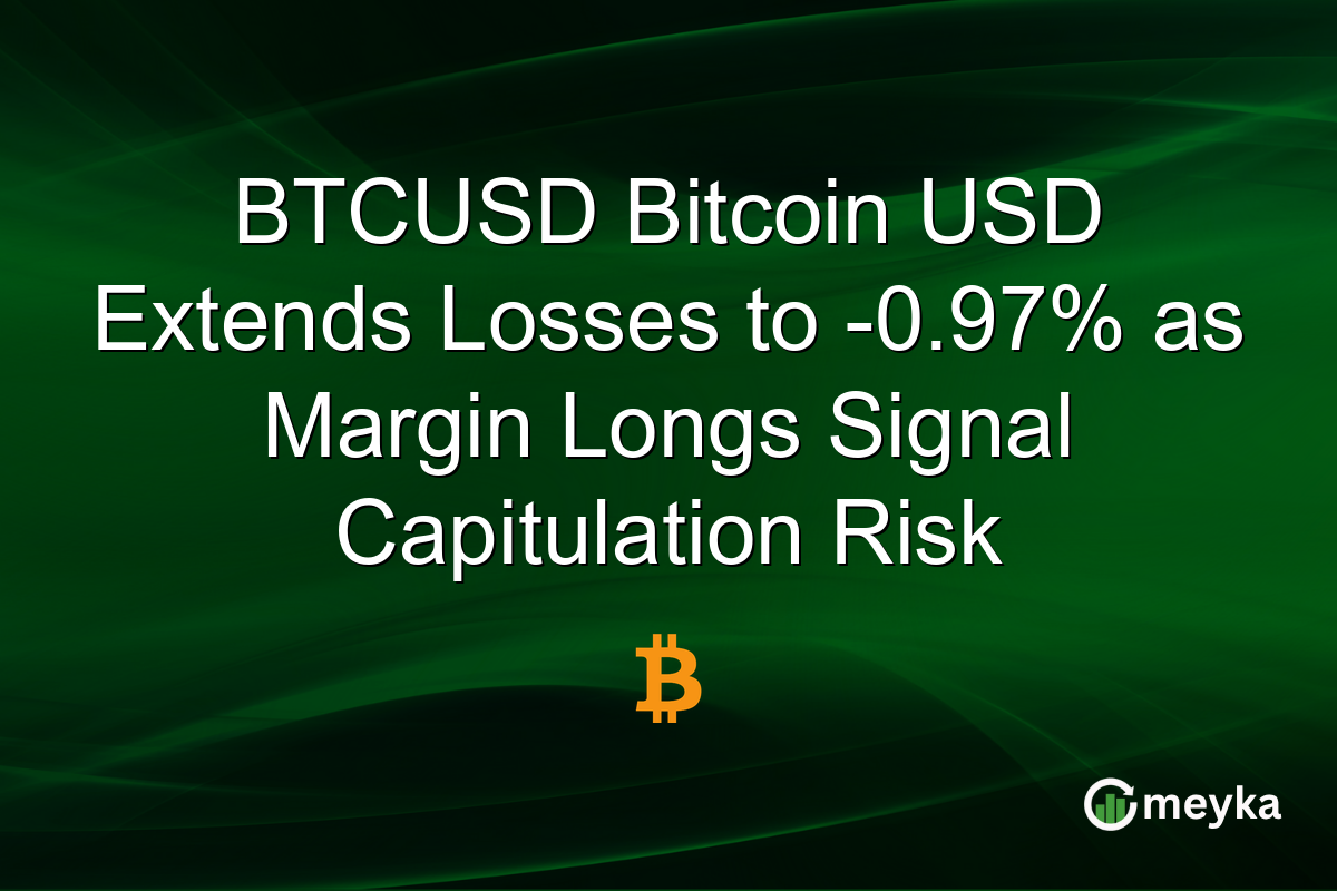 BTCUSD Bitcoin USD Extends Losses to -0.97% as Margin Longs Signal Capitulation Risk