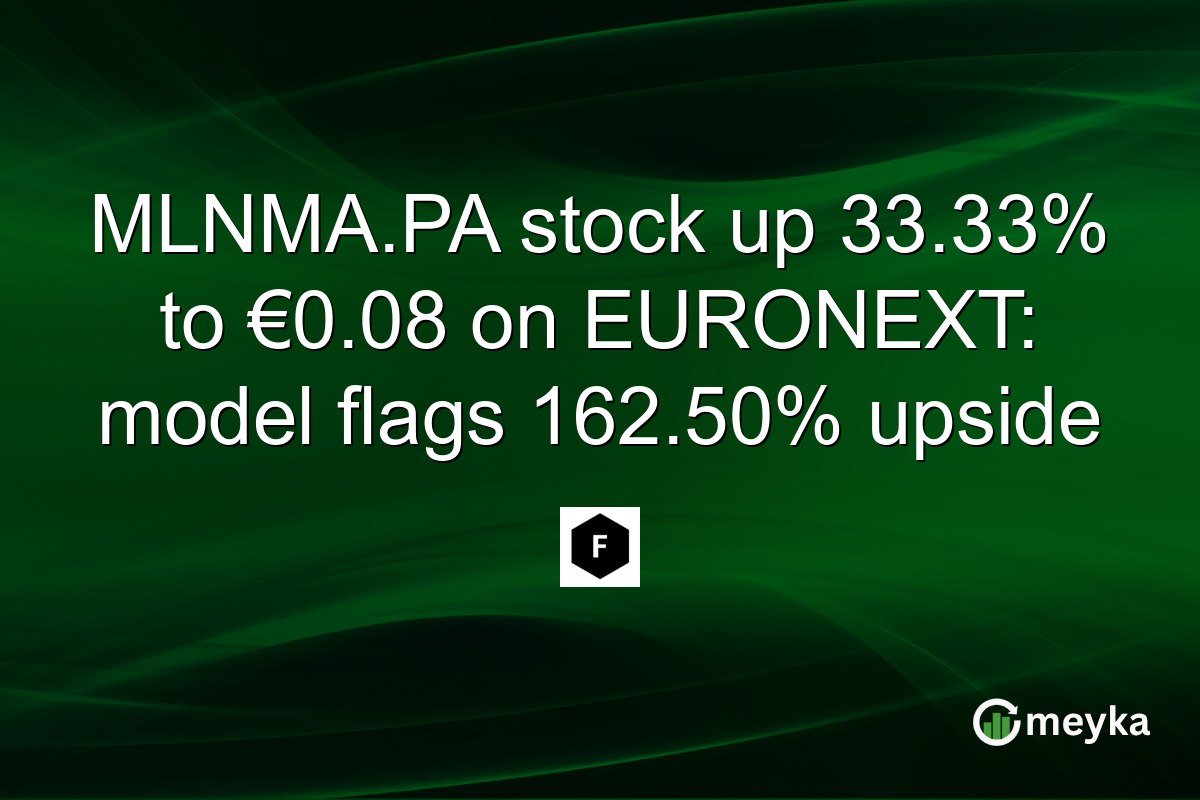 MLNMA.PA stock up 33.33% to €0.08 on EURONEXT: model flags 162.50% upside
