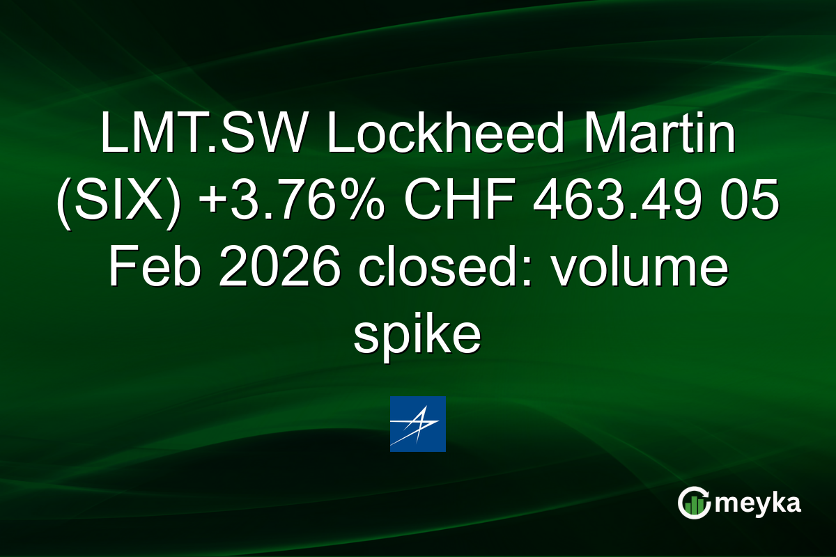 LMT.SW Lockheed Martin (SIX) +3.76% CHF 463.49 05 Feb 2026 closed: volume spike