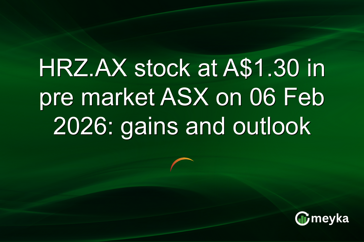HRZ.AX stock at A$1.30 in pre market ASX on 06 Feb 2026: gains and outlook