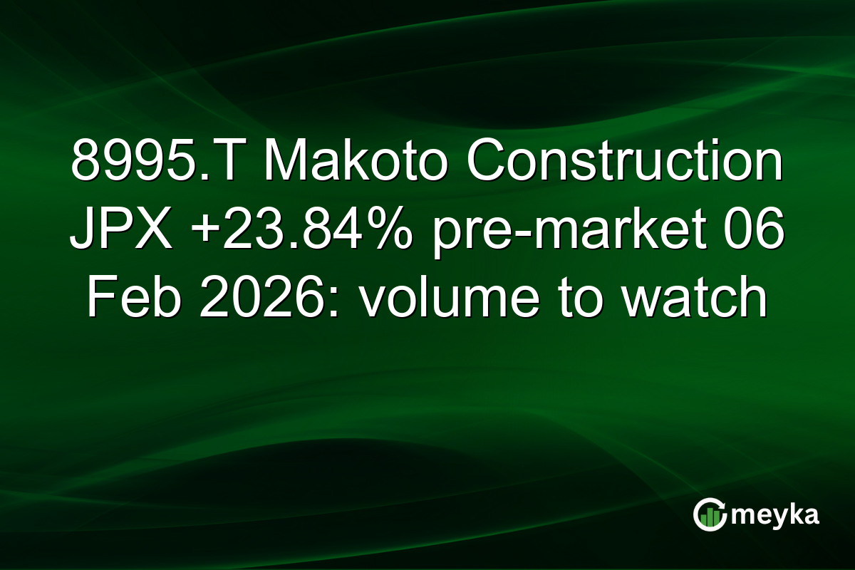 8995.T Makoto Construction JPX +23.84% pre-market 06 Feb 2026: volume to watch