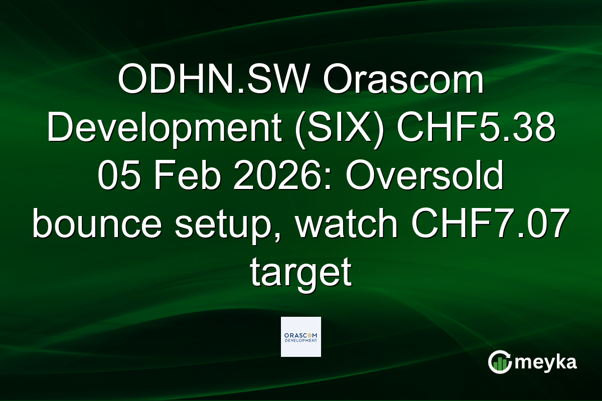 ODHN.SW Orascom Development (SIX) CHF5.38 05 Feb 2026: Oversold bounce setup, watch CHF7.07 target
