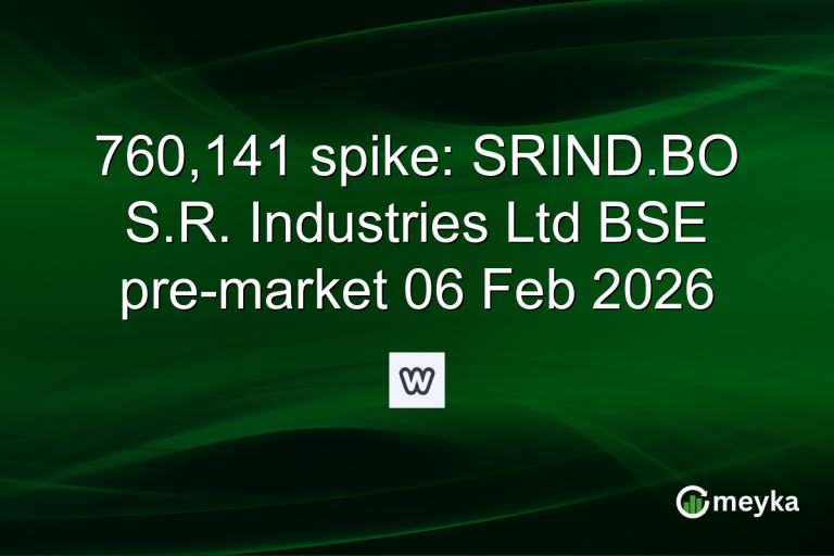 760,141 spike: SRIND.BO S.R. Industries Ltd BSE pre-market 06 Feb 2026