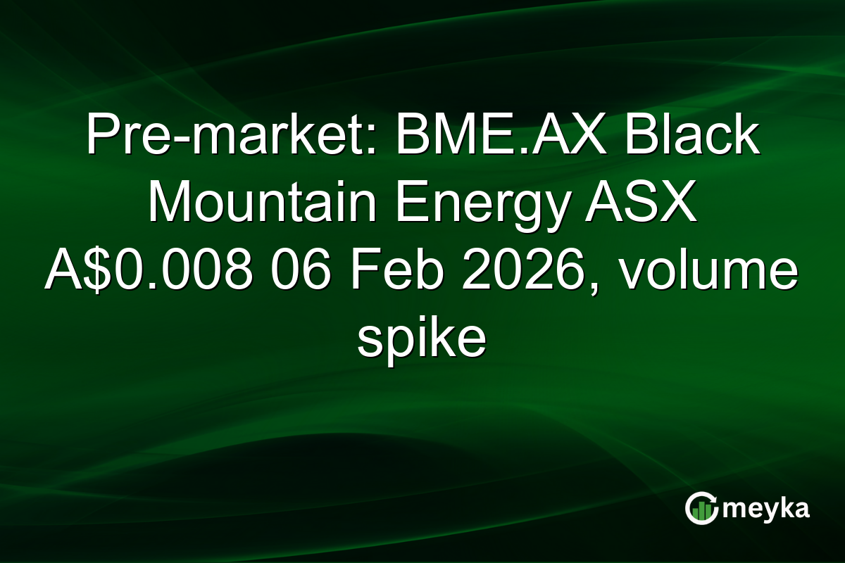 Pre-market: BME.AX Black Mountain Energy ASX A$0.008 06 Feb 2026, volume spike