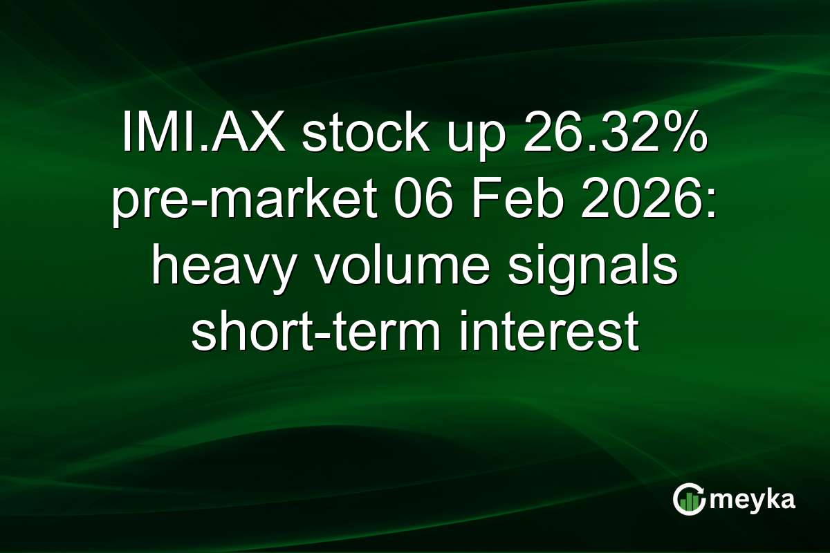 IMI.AX stock up 26.32% pre-market 06 Feb 2026: heavy volume signals short-term interest