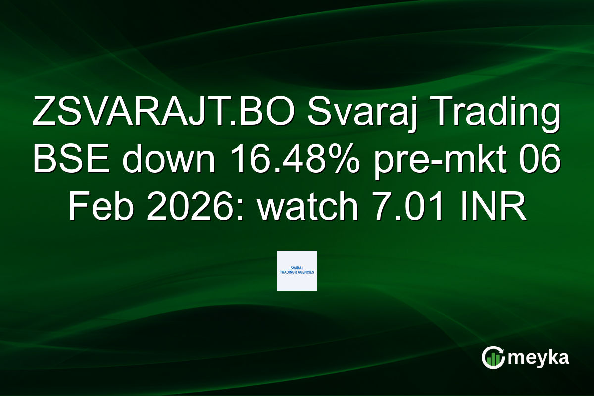 ZSVARAJT.BO Svaraj Trading BSE down 16.48% pre-mkt 06 Feb 2026: watch 7.01 INR