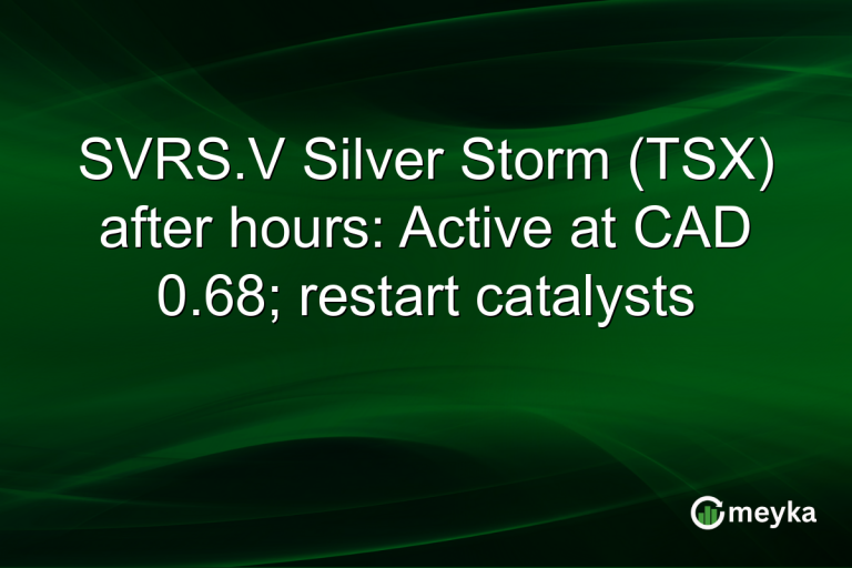 SVRS.V Silver Storm (TSX) after hours: Active at CAD 0.68; restart catalysts