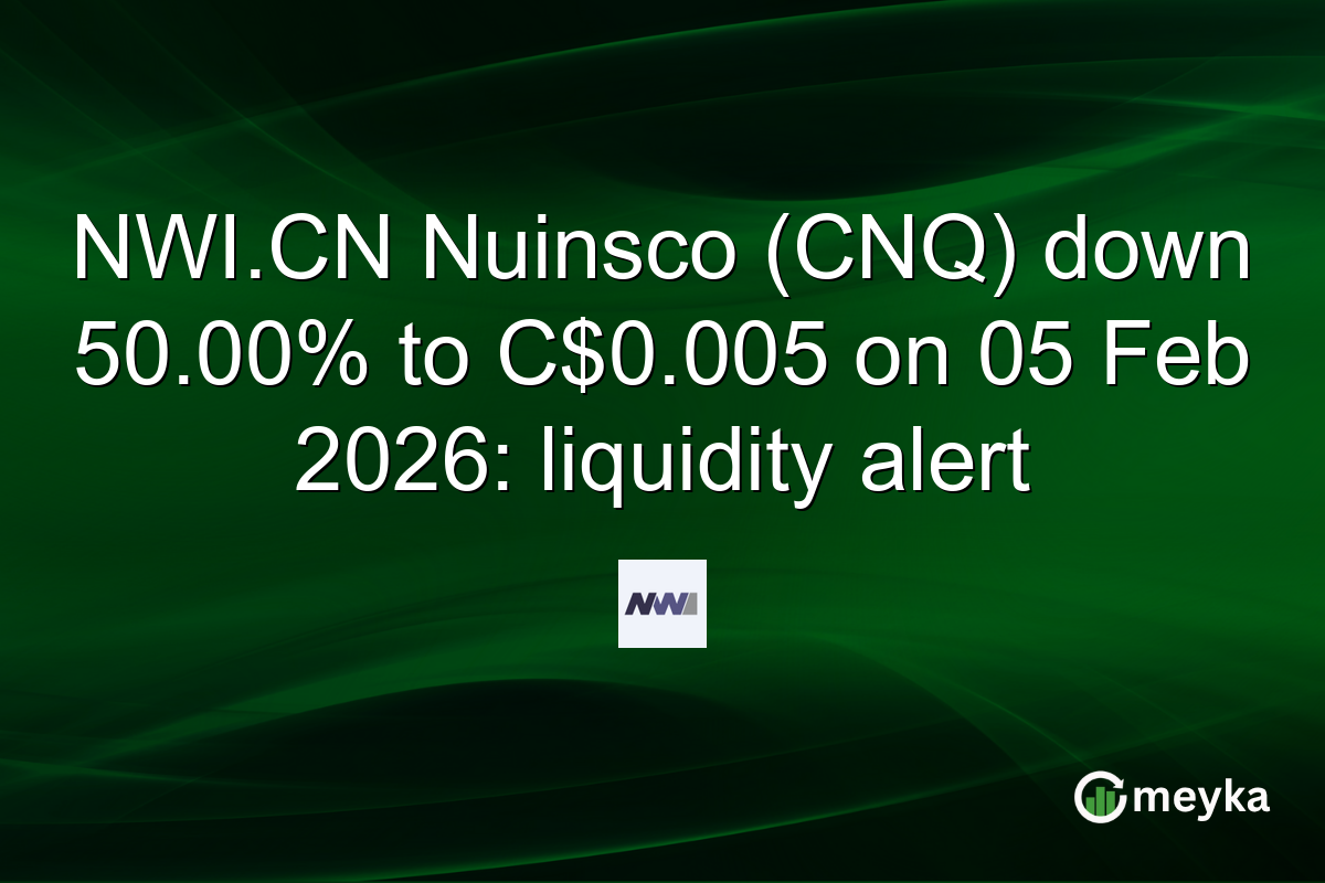 NWI.CN Nuinsco (CNQ) down 50.00% to C$0.005 on 05 Feb 2026: liquidity alert