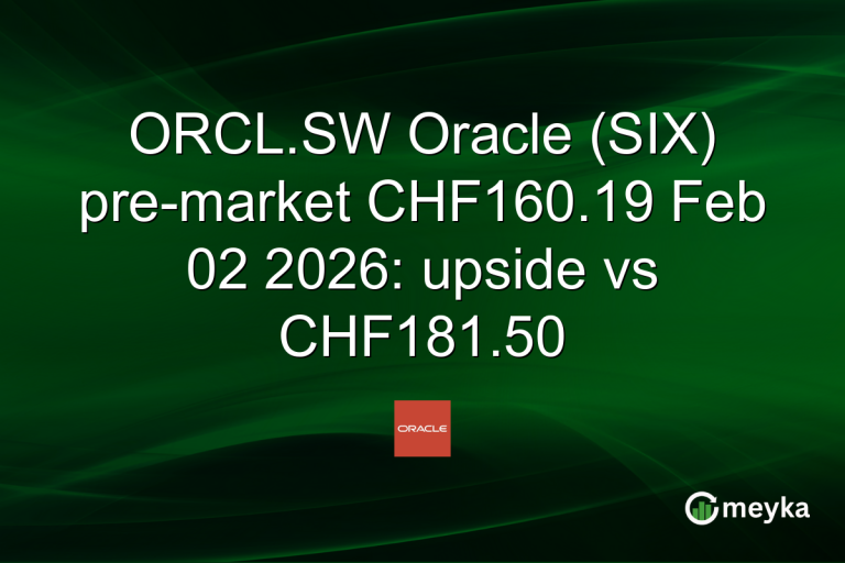 ORCL.SW Oracle (SIX) pre-market CHF160.19 Feb 02 2026: upside vs CHF181.50