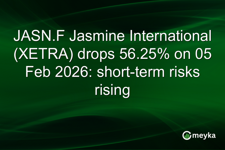 JASN.F Jasmine International (XETRA) drops 56.25% on 05 Feb 2026: short-term risks rising