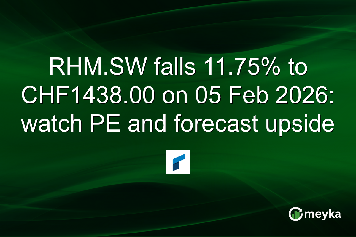 RHM.SW falls 11.75% to CHF1438.00 on 05 Feb 2026: watch PE and forecast upside