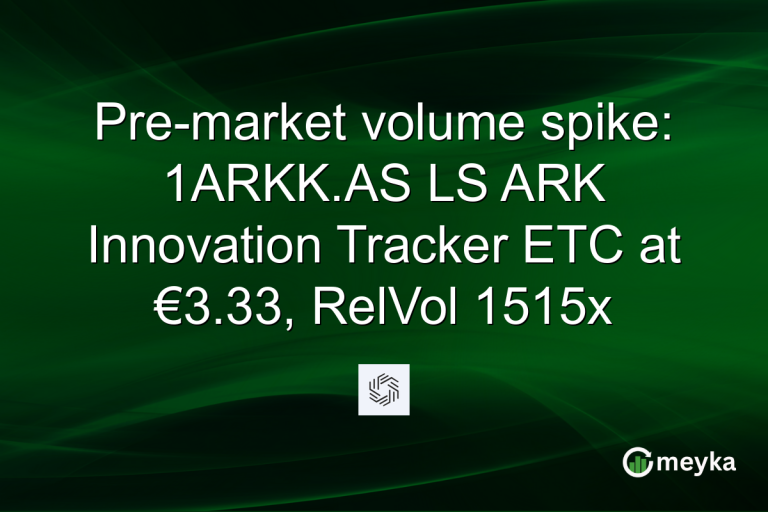 Pre-market volume spike: 1ARKK.AS LS ARK Innovation Tracker ETC at €3.33, RelVol 1515x