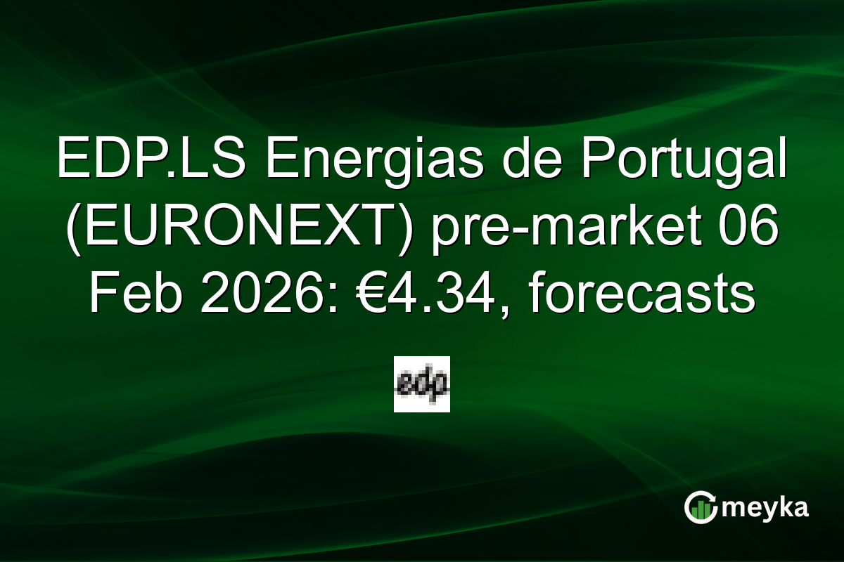 EDP.LS Energias de Portugal (EURONEXT) pre-market 06 Feb 2026: €4.34, forecasts