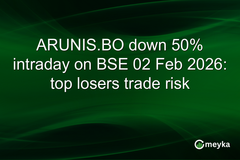 ARUNIS.BO down 50% intraday on BSE 02 Feb 2026: top losers trade risk