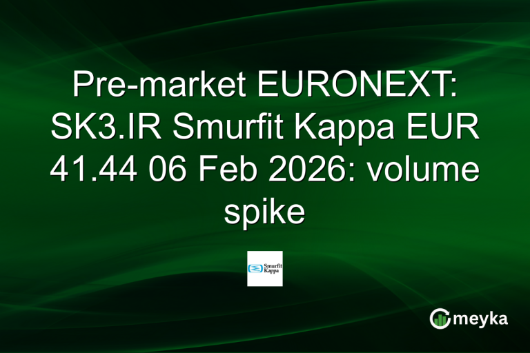 Pre-market EURONEXT: SK3.IR Smurfit Kappa EUR 41.44 06 Feb 2026: volume spike