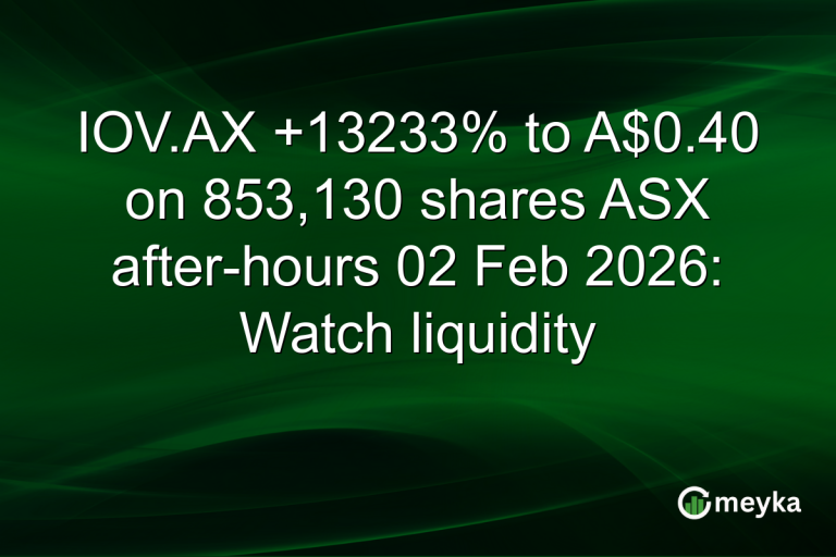 IOV.AX +13233% to A$0.40 on 853,130 shares ASX after-hours 02 Feb 2026: Watch liquidity