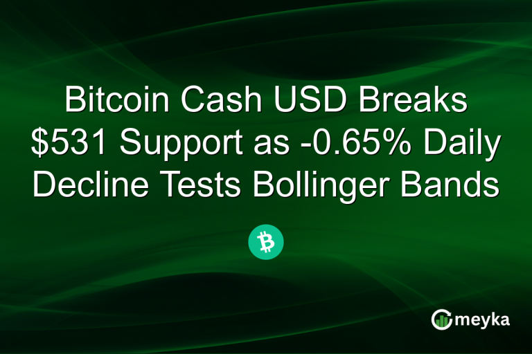 Bitcoin Cash USD Breaks $531 Support as -0.65% Daily Decline Tests Bollinger Bands