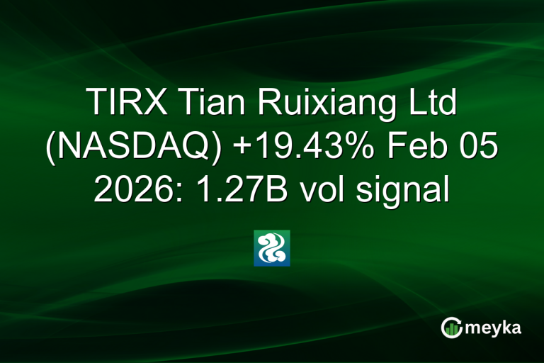 TIRX Tian Ruixiang Ltd (NASDAQ) +19.43% Feb 05 2026: 1.27B vol signal