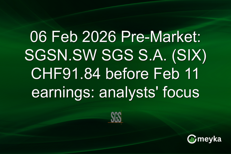 06 Feb 2026 Pre-Market: SGSN.SW SGS S.A. (SIX) CHF91.84 before Feb 11 earnings: analysts' focus